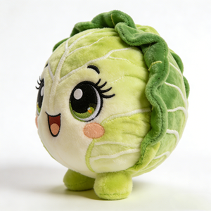 Cojín de peluche personalizado, pequeño, redondeado, verde claro, con pies de felpa en la parte inferior, ultra suave, esponjoso, aterciopelado, con diseño de hojas de vegetales. - Product Image 6