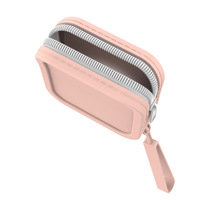 Petit sac carré en silicone avec fermeture éclair, couleur unie, portable, multifonctionnel, pour le rangement des cosmétiques, résistant aux chutes