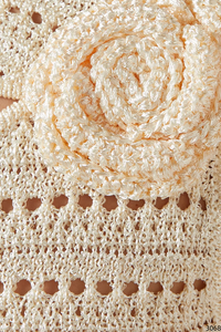 Summer Solid Color Crochet Knit Maxi Dress Sleeveless Cutout Neckline Beach Cover up Double Side Slits Dress for <strong>Women</strong> - Product Image 6