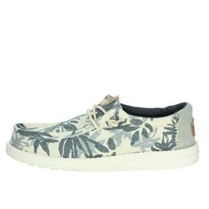 Mocasines de Lona para Hombre, Color Beige/Azul, Talla 42, Parte Superior de Lona Transpirable con Estampado, para Uso Casual de Verano - Product Image 1