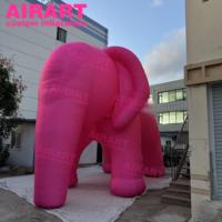 Mascotte d'éléphant gonflable mignonne, ballon de dessin animé d'éléphant rose gonflable pour décoration de fête à thème