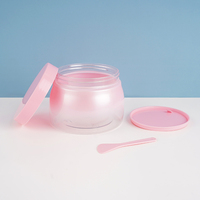 Pot Cosmétique en Plastique PET de 300 ml à Large Ouverture pour Gommage, Crème de Soin et Beurre Corporel avec Couvercles