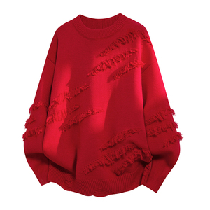 Pull en coton tricoté personnalisé pour homme, motif design, col rond, manches longues, collection hiver 2026 - Product Image 5