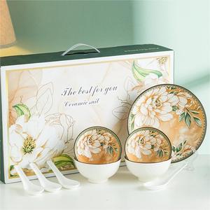 Trending Product Camellia Patterns Ceramic Bowl Set With Box 4 Bowls Crockery Gift Set for Business Gifts for Wholesale - Product Image 3