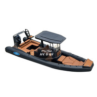 SP760 Hedia 24.5ft 7.6m CE bateau gonflable 250hp moteur puissance Sport nervure bateau Hypalon aluminium coque bateau à rames