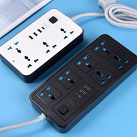 Prise de courant USB personnalisable, multiprise électrique à 6 prises avec 3 USB A et 1 USB C, finition blanche, modèle Tongxi A38