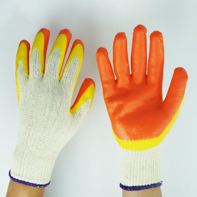 13 Gauge Polyester Liner With Smooth Flat Latex Coated Gloves Made in China