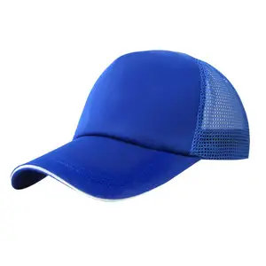 Рекламная структурированная пятипанельная синяя шапка для дальнобойщика с вышивкой на заказ дышащие мужские шапки и шляпы