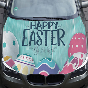 Housse de capot de voiture personnalisée 5x4 pieds, motifs Lapin de Pâques, festivals, jeux sportifs, adaptée à la plupart des voitures, meilleur cadeau - Product Image 4