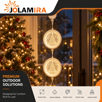 Lampe solaire suspendue pour jardin, étanche, librement combinable, lumière LED ronde en acrylique, motif personnalisé, décoration extérieure