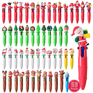 Bonito bolígrafo <span class=keywords><strong>de</strong></span> cuatro colores <span class=keywords><strong>de</strong></span> dibujos animados, tamaño <span class=keywords><strong>de</strong></span> bolsillo Mini, diseño tridimensional <span class=keywords><strong>de</strong></span> alto valor, premios navideños para estudiantes - Product Image 1