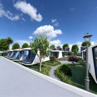Cabine préfabriquée capsule spatiale à couleur extérieure personnalisée pour projet de construction d'extension d'hôtel-resort