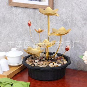 Fuente de agua para el hogar con decoraciones de agua corriente para sala de estar, oficina, escritorio, diseño contemporáneo, hierro y plástico - Product Image 2