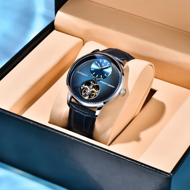 Pagani Design PD-1796 Waterproof Automatic Watch Pu Leather Band Hollow Out Luminous Automatic Chronograph Mechanical Watch