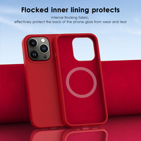 Coque en silicone liquide magnétique avec fenêtre pop-up IC, revêtement en caoutchouc, coque arrière en silicone magnétique pour iPhone 13 14 15 16 Pro Max