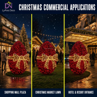 Grande boule de Noël lumineuse, sculpture LED, décoration de Noël, installation paysagère commerciale pour entrée de centre commercial