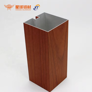 Tube carré/latte en aluminium de grain de bois de revêtement en métal de grain de bois de déflecteur en aluminium d'usine pour la décoration de mur extérieur - Product Image 2