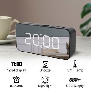 Digital Alarm <b>Clock</b> LED Mirror Thermometer Automatic Backlight Large Snooze Table <b>Clock</b> Electronic Desktop Alarm <b>Clocks</b> - Product Image 2