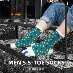 Calcetines deportivos de media pantorrilla para hombre al por mayor, de algodón, con cinco dedos separados, para correr, antibacterianos, para otoño - Product Image 3