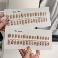 Ensemble de faux ongles professionnels en PMMA, motif circulaire, forme amande, longue durée, 30 pièces, YO-141