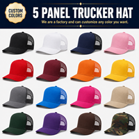 Gorra Trucker de 7 Paneles con Visera Plana y Bordado Personalizado de Alta Calidad, Gorra Trucker con Malla Trasera de Camuflaje Americano y Logotipo Personalizado
