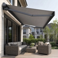 Auvent en aluminium pour fenêtre, cassette intégrale rétractable, électrique, protection contre la pluie, auvent extérieur pour balcon, porte de maison, protection solaire, taille personnalisée, UV