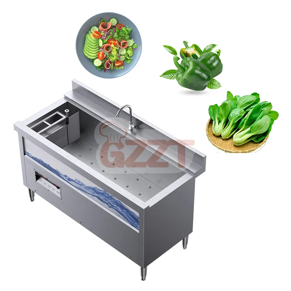 100L/H One-piece Commercial Ozone Ultrasonic Generator Vegetable Fruit Food Cleaner Washer For Hotel Commercial Kitchen