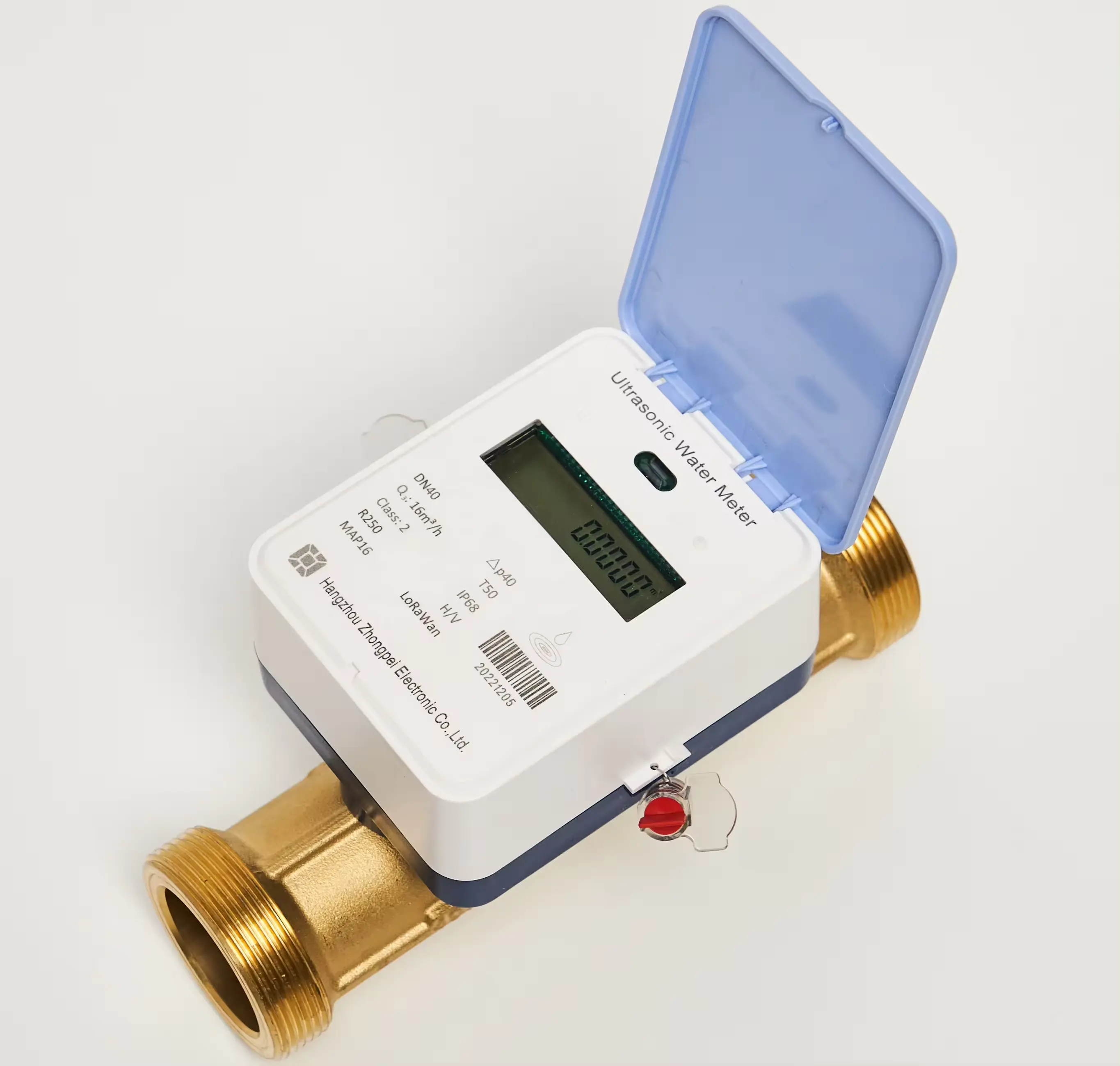 Digital remote reading residential smart water meter Ultrasonic LoRaWAN