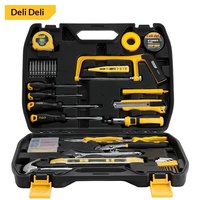 Ensemble d'outils Deli, boîte à outils multifonctionnelle pour la maison, outils de quincaillerie, outils électriques, outils à main, kit de réparation complet, étui, Chine