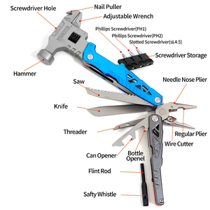 Chuyên Nghiệp 18 Trong 1 Thép Không Gỉ Công Cụ Đa Chức Năng Kìm Cắm Trại Survival Multitool Búa Cho Cắm Trại - Product Image 2