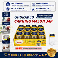 Paquete de 12 Frascos de Vidrio de Boca Regular de 500 ml con Tapa de Rosca Fácil de Abrir para Encurtidos, Mermeladas y Salsas, Personalización de Logotipo OEM ODM