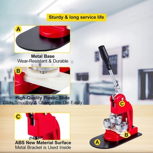 Tự động DIY <span class=keywords><strong>Pin</strong></span> huy hiệu Maker nút Máy làm khí nén Huy hiệu máy làm tròn - Product Image 4