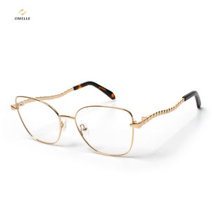 컴퓨터 사용을위한 OMELLE 남성용 골든 메탈 안티 블루 라이트 안경 광학 프레임 Lunette 팜므 도매상 - Product Image 2