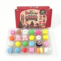 Agent Wanted Dumpling Squishy Rubber Bestseller Calendrier 24 jours Boîte aveugle Jouet à presser à rebond lent Jouet anti-stress 14 +.