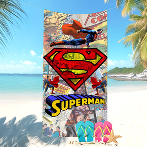 Serviette de plage ChamXue, best-seller, <span class=keywords><strong>DC</strong></span> <span class=keywords><strong>Comics</strong></span>, Superman, dessin animé pour enfants, serviette de plage et de bain en microfibre, été, douce et confortable - Product Image 2