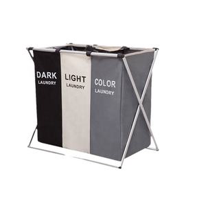 <span class=keywords><strong>Cesto</strong></span> de lavandería impermeable, organizador de lavandería dividido <span class=keywords><strong>triple</strong></span>, marco de bambú resistente para <span class=keywords><strong>ropa</strong></span> <span class=keywords><strong>sucia</strong></span> - Product Image 5