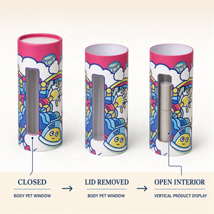 Emballage en tube de papier imprimé sur mesure, boîte cylindrique avec fenêtre pour présentation en magasin, boîte cadeau - Product Image 4