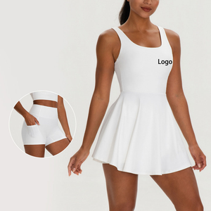 OEM Custom LOGO Rugloze Tennisjurk met Afneembare Shorts, Vochtregulerend, Snel Droog, Zacht Yoga Pickleball Padel Tennis Set - Product Image 2