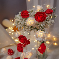 Guirlande lumineuse LED en forme de roses, télécommande, luminosité réglable – Décoration intérieure pour demande en mariage, anniversaire, chambre de fille