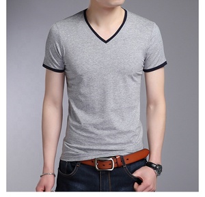 Produttore del Commercio All'ingrosso Logo Personalizzato Caldo di Vendita di Estate Manica Corta di Colore di Contrasto Mens <span class=keywords><strong>V</strong></span> Neck <span class=keywords><strong>T</strong></span> <span class=keywords><strong>Shirt</strong></span> - Product Image 5