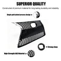 Grille de pare-chocs avant en ABS durable avec bordure chromée électro-plaquée de qualité supérieure et revêtement premium pour Lexus IS350 2014