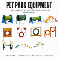 Équipement d'entraînement sportif rapide pour chien, piste d'agilité réglable pour extérieur, aire de jeux pour chien en plastique, certifiée CE, résistante aux intempéries