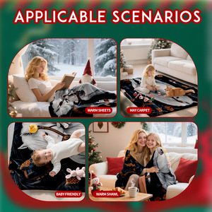 White Horse Print Plush Throw <b>Blanket</b> Rectangular Anti-Pilling Classic Style Home Use Four Seasons - Product Image 5