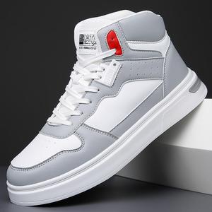Baskets montantes pour hommes, tige synthétique, bout rond, à lacets, antidérapantes, style basketball, pour l'automne - Product Image 1