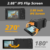 Appareils Photo Numériques 64 Mégapixels avec Zoom Optique 10X, Vidéo 4K, Lumière LED Intégrée, Écran Rabattable de 2,88 Pouces et Wifi pour la Photographie