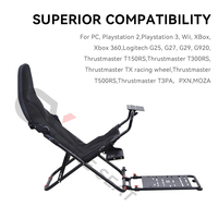 GY018-3 Cockpit Simulateur de Course Pliable pour Jeu de Conduite PS4 PS5 PC, Support de Volant Auto de Course Playseat