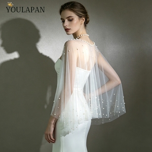 YouLaPan MG36 Simple Stylish Short Pearl Mesh <strong>Shawl</strong> Women's Party <strong>Dress</strong> Cover-up <strong>for</strong> Brides <strong>Weddings</strong> Evening Gowns - Product Image 5