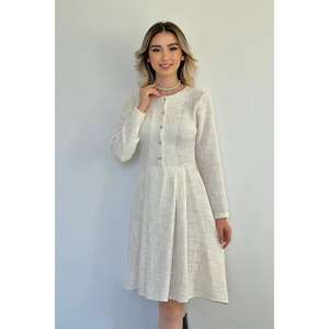 Robe Courte Classique Off-White en Gros XS-XXL – Qualité Supérieure, Style Bureau, Volants Luxueux, Formelle Unie pour Jour de Printemps - Product Image 1