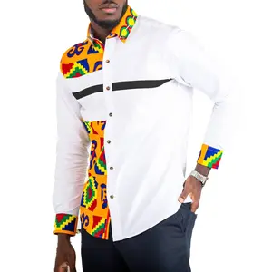 2023 חם מוכר אופנה גברים אנקרה חולצה בגדים אפריקאי סקיני כפתור למטה חולצת רצועה חולצה גברים בגדים מוסלים