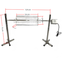 Kit de rôtissoire à hauteur réglable pour fosse ouverte avec panier de cuisson en acier inoxydable pour poisson et légumes